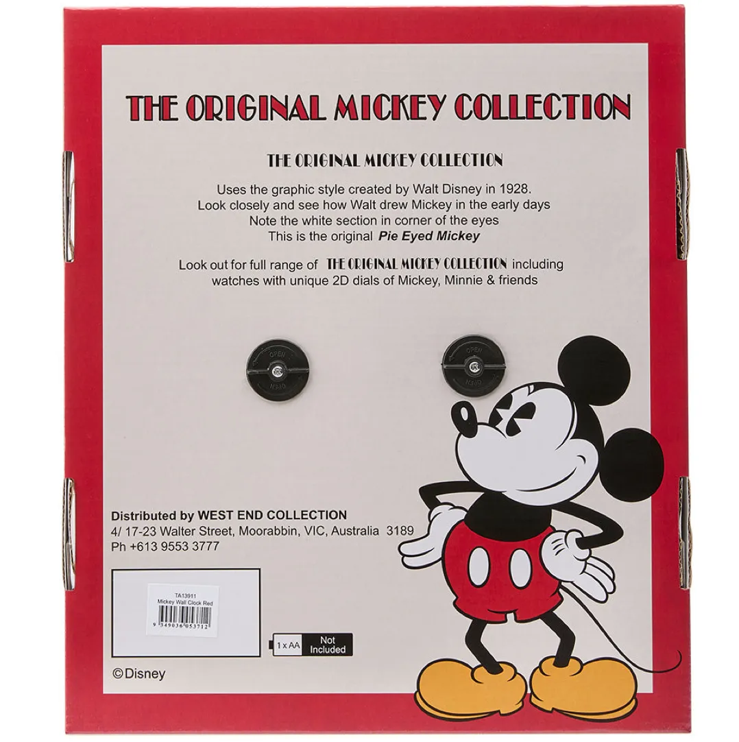Disney Mickey Mouse 30cm Wall Clock - Red