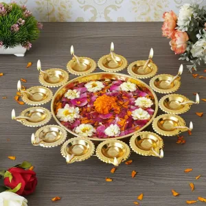 Diya-Shaped Urli Bowl Perfect for Floating Flowers & Tealights