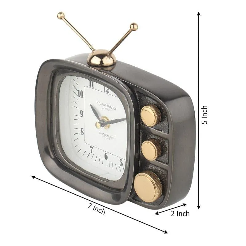 Dura Vintage TV Table Clock - Black
