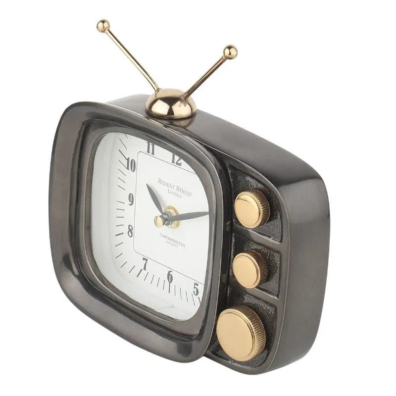 Dura Vintage TV Table Clock - Black