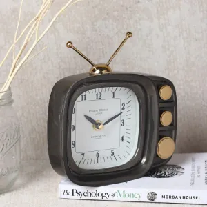 Dura Vintage TV Table Clock - Black