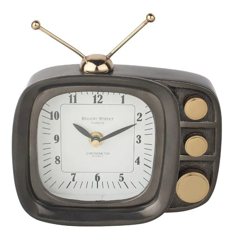 Dura Vintage TV Table Clock - Black