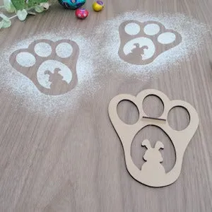 Easter Bunny Footprint Stencil