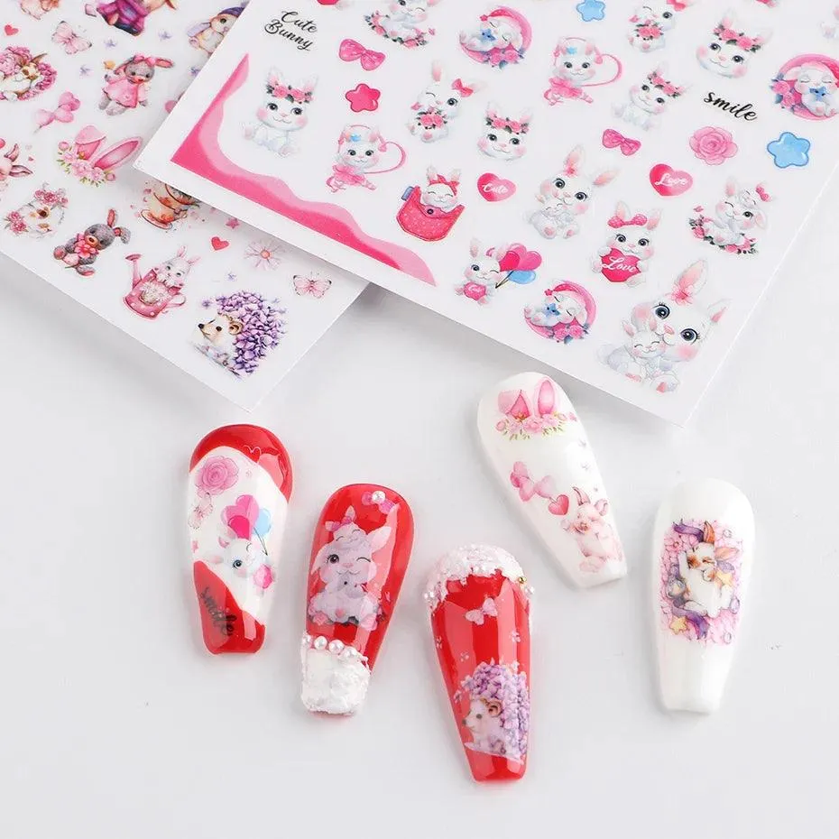 Easter Bunny Nail Stickers: Playful Design for Festive Manicures!