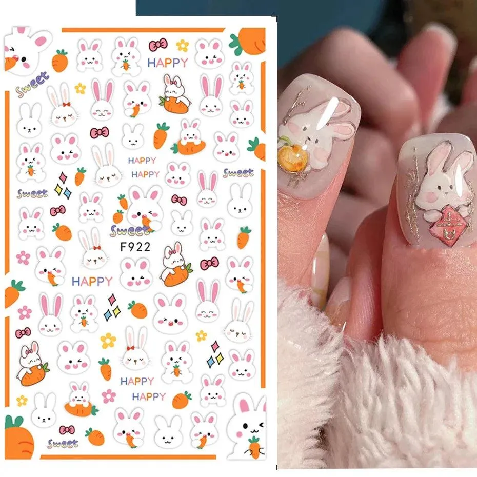Easter Bunny Nail Stickers: Playful Design for Festive Manicures!