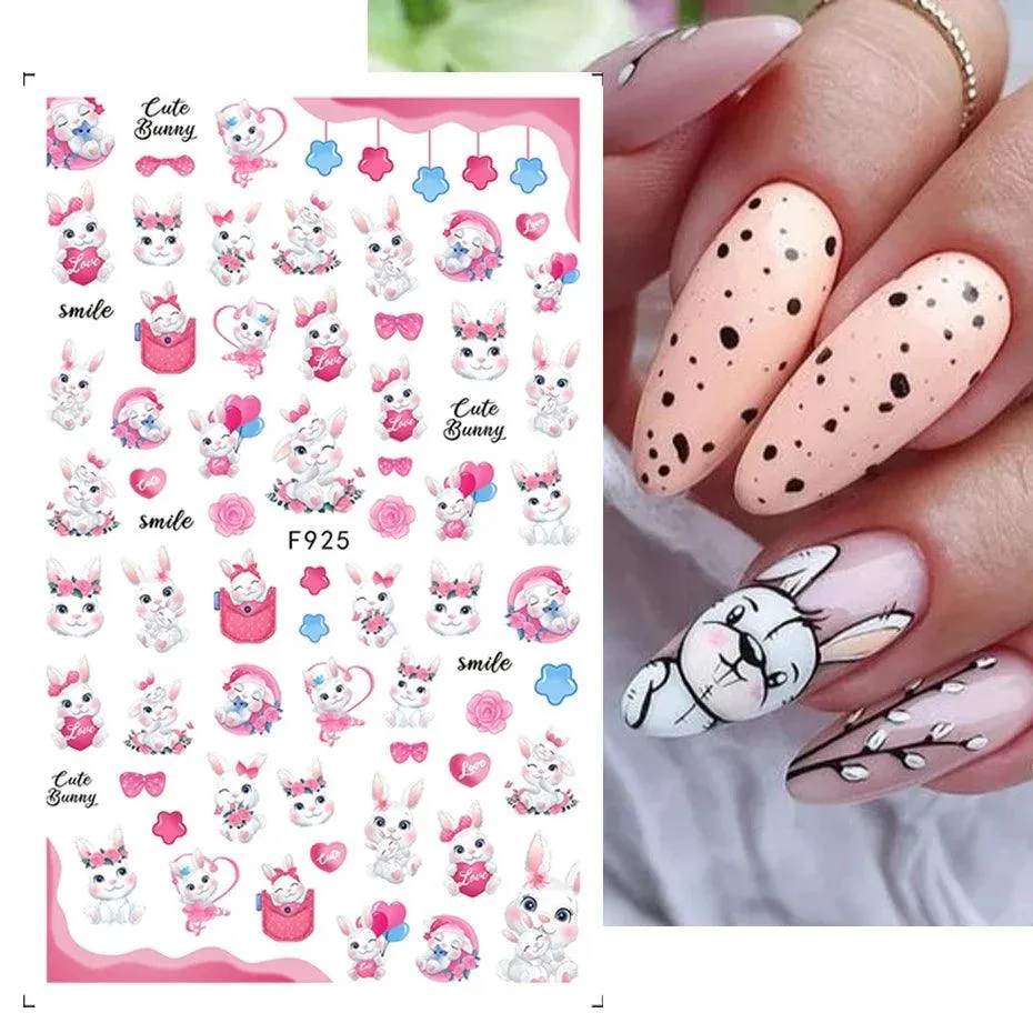 Easter Bunny Nail Stickers: Playful Design for Festive Manicures!