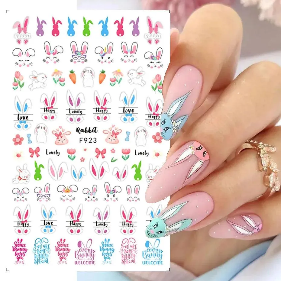 Easter Bunny Nail Stickers: Playful Design for Festive Manicures!