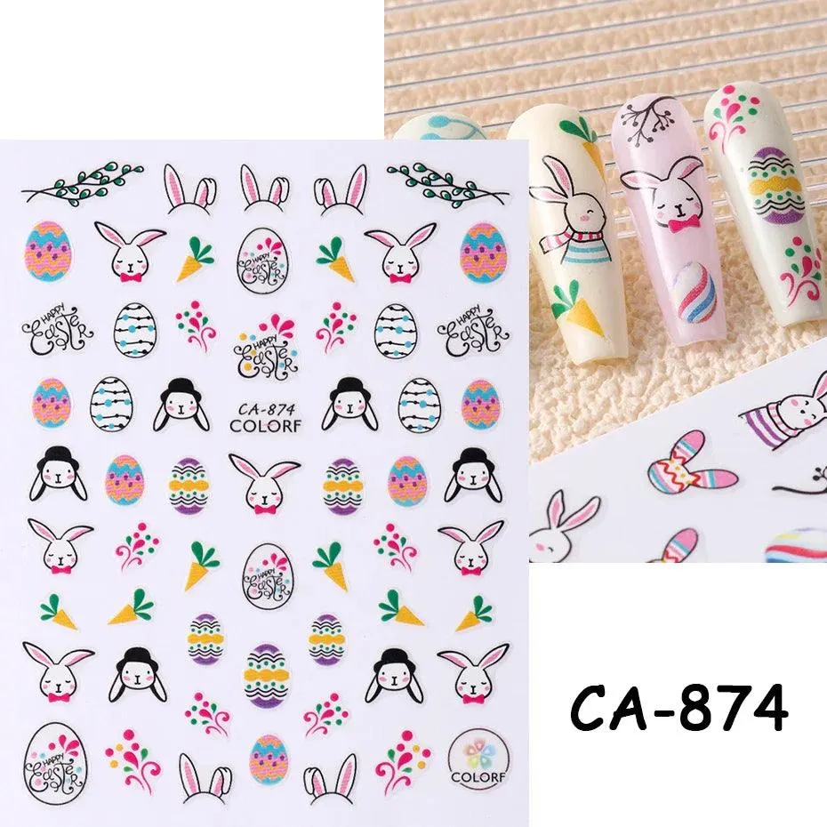 Easter Bunny Nail Stickers: Playful Design for Festive Manicures!