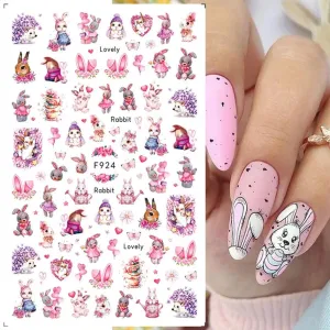 Easter Bunny Nail Stickers: Playful Design for Festive Manicures!