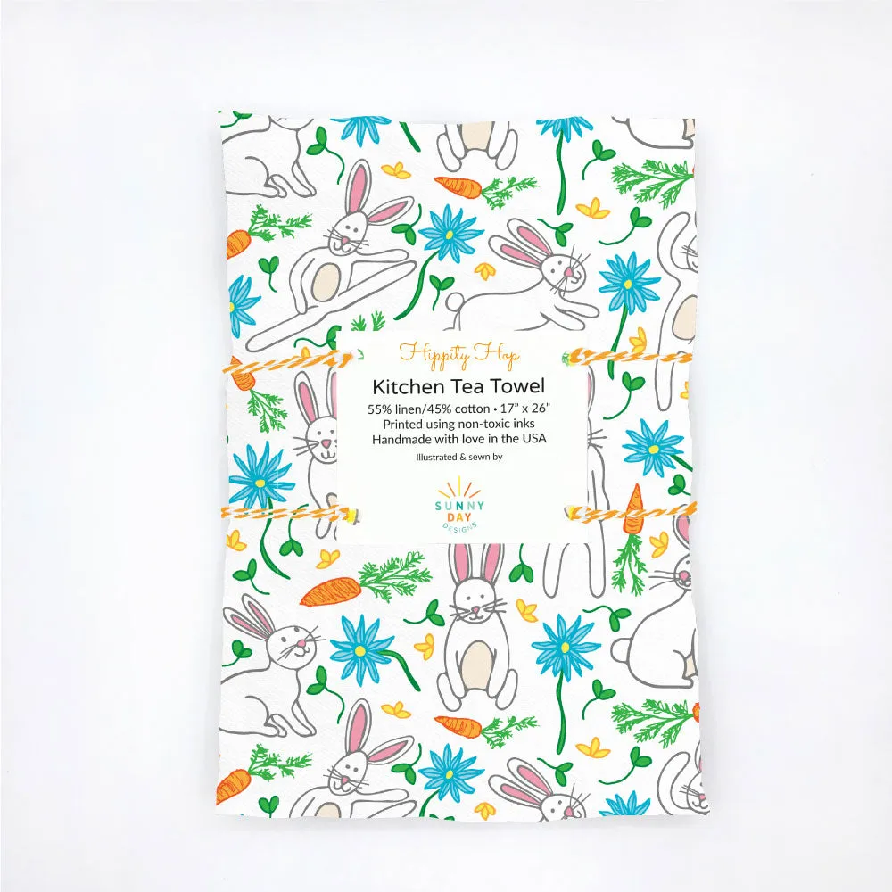 Easter Tea Towel Gift Set: Hippity Hop   Egg-cellent Printed Kitchen Towels