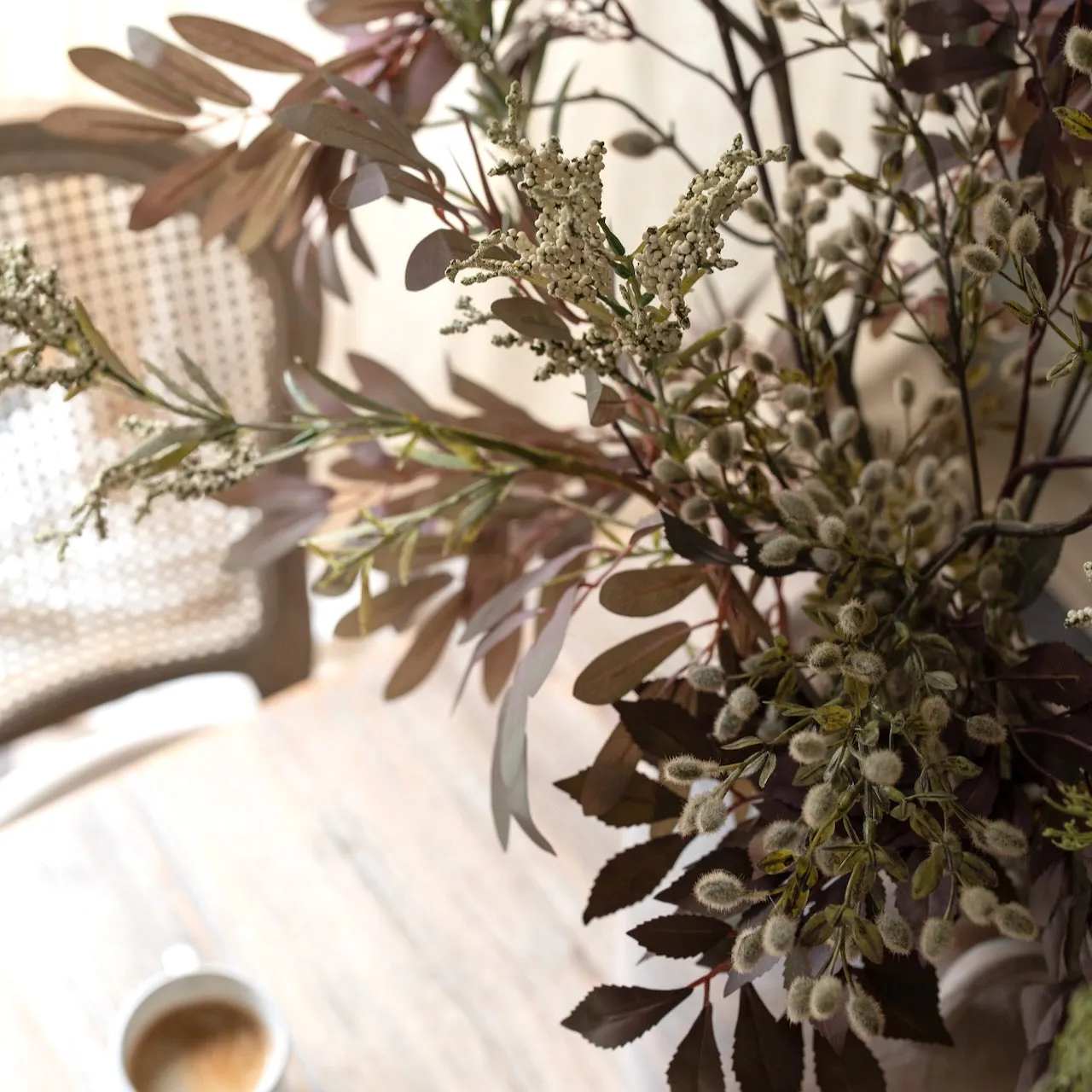 Faux Green & Burgundy Bouquet