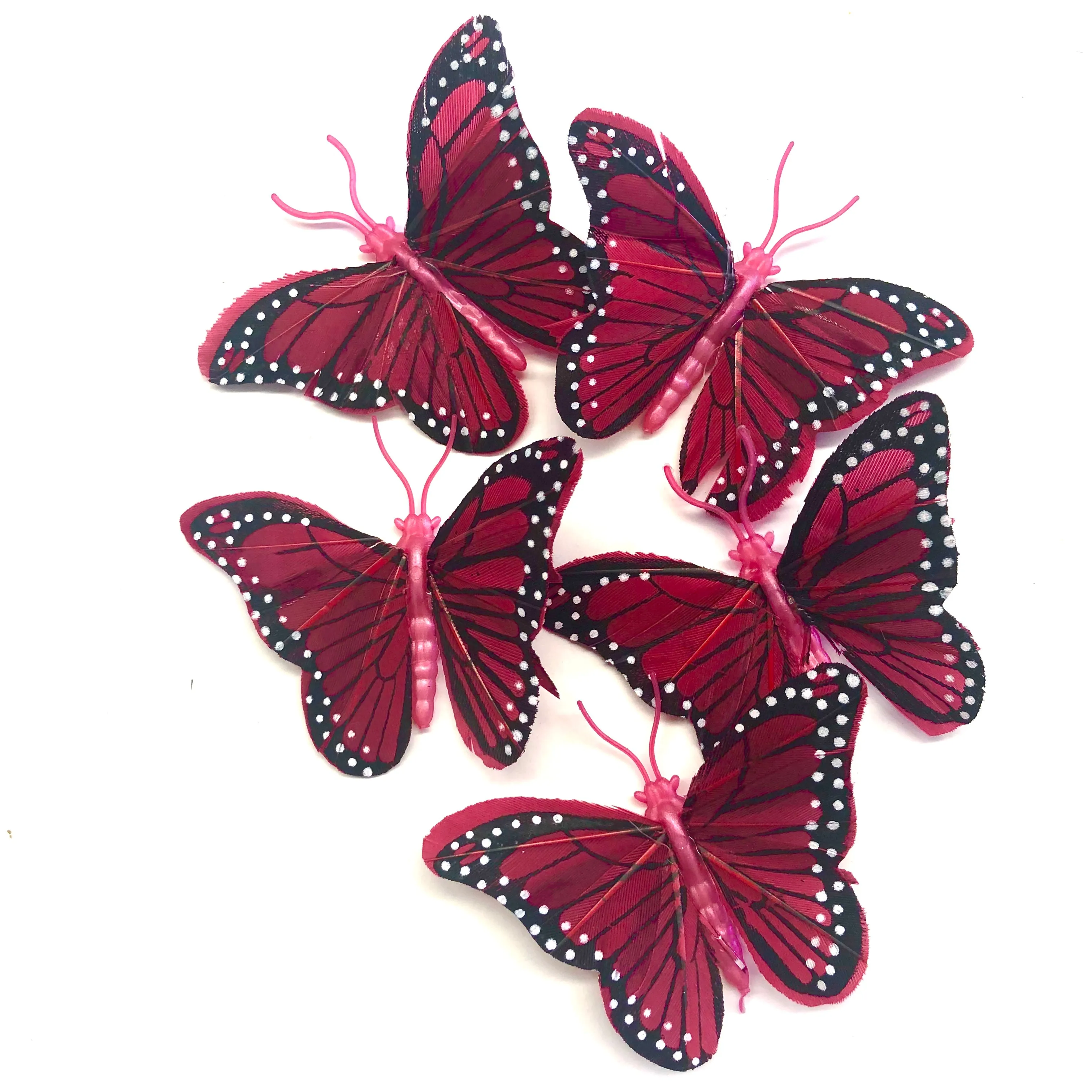 Feather Butterflies Style 4 MINI 5 Pack - Blood Red