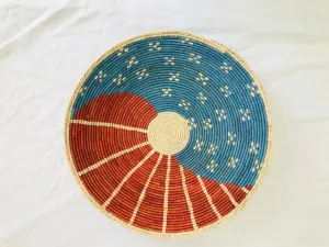 Fine Kuchi Tribal Round Flat Basket. July 4th