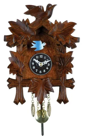 Five Leaves and One Bird 7" Quartz Clock German Cuckoo Clock