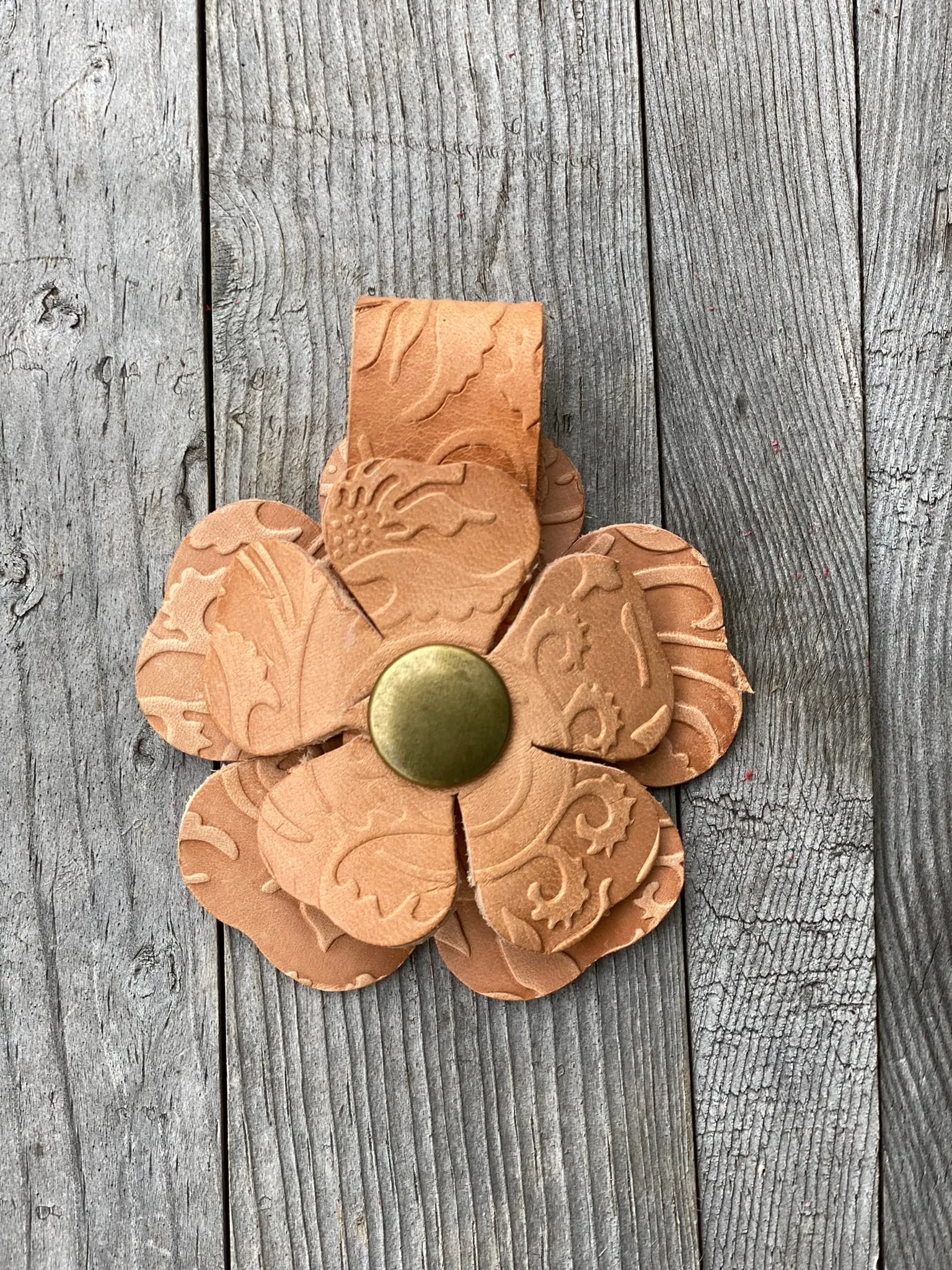 Flower Power Snap on Leather Suede Purse Charm