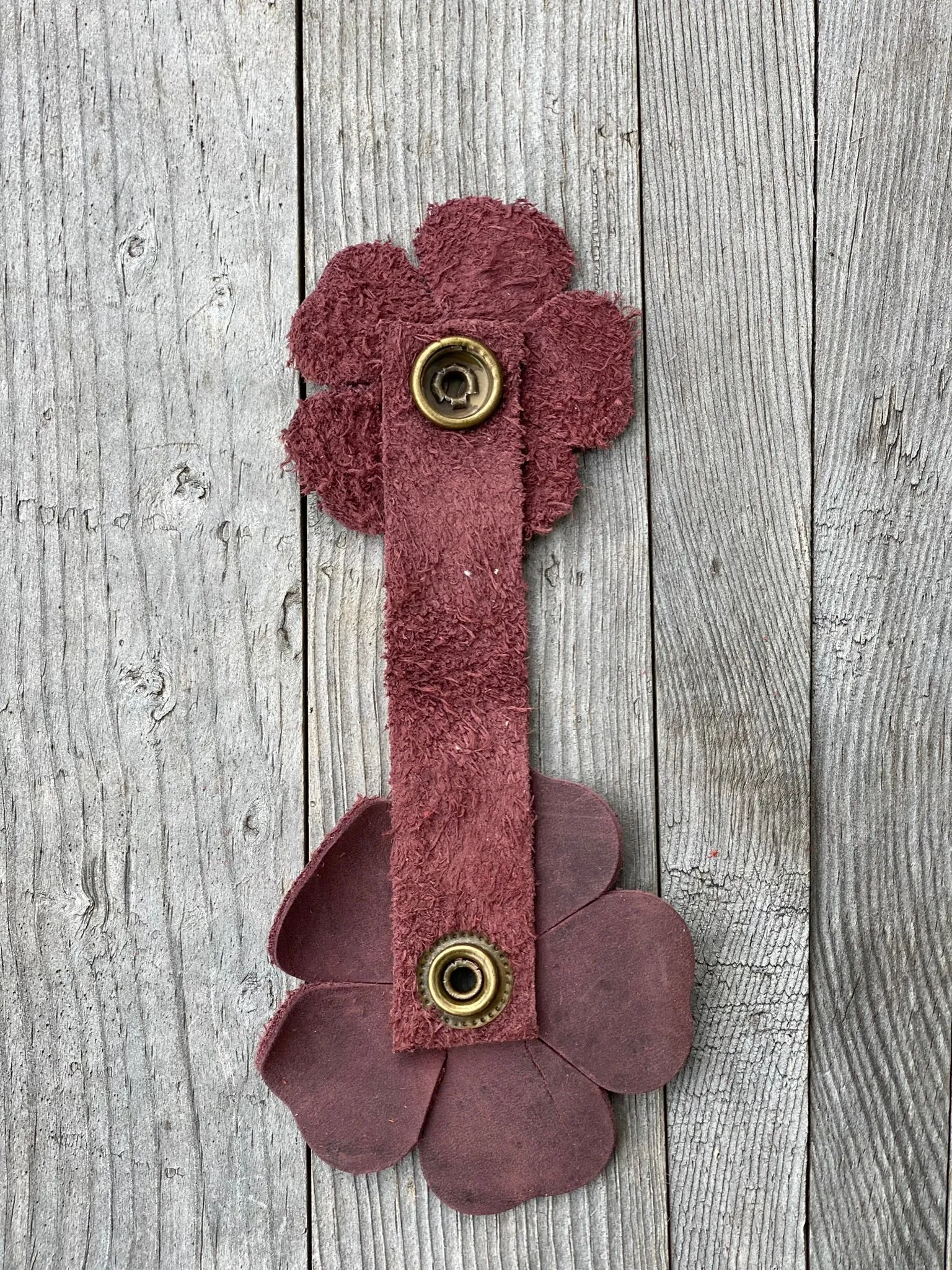 Flower Power Snap on Leather Suede Purse Charm