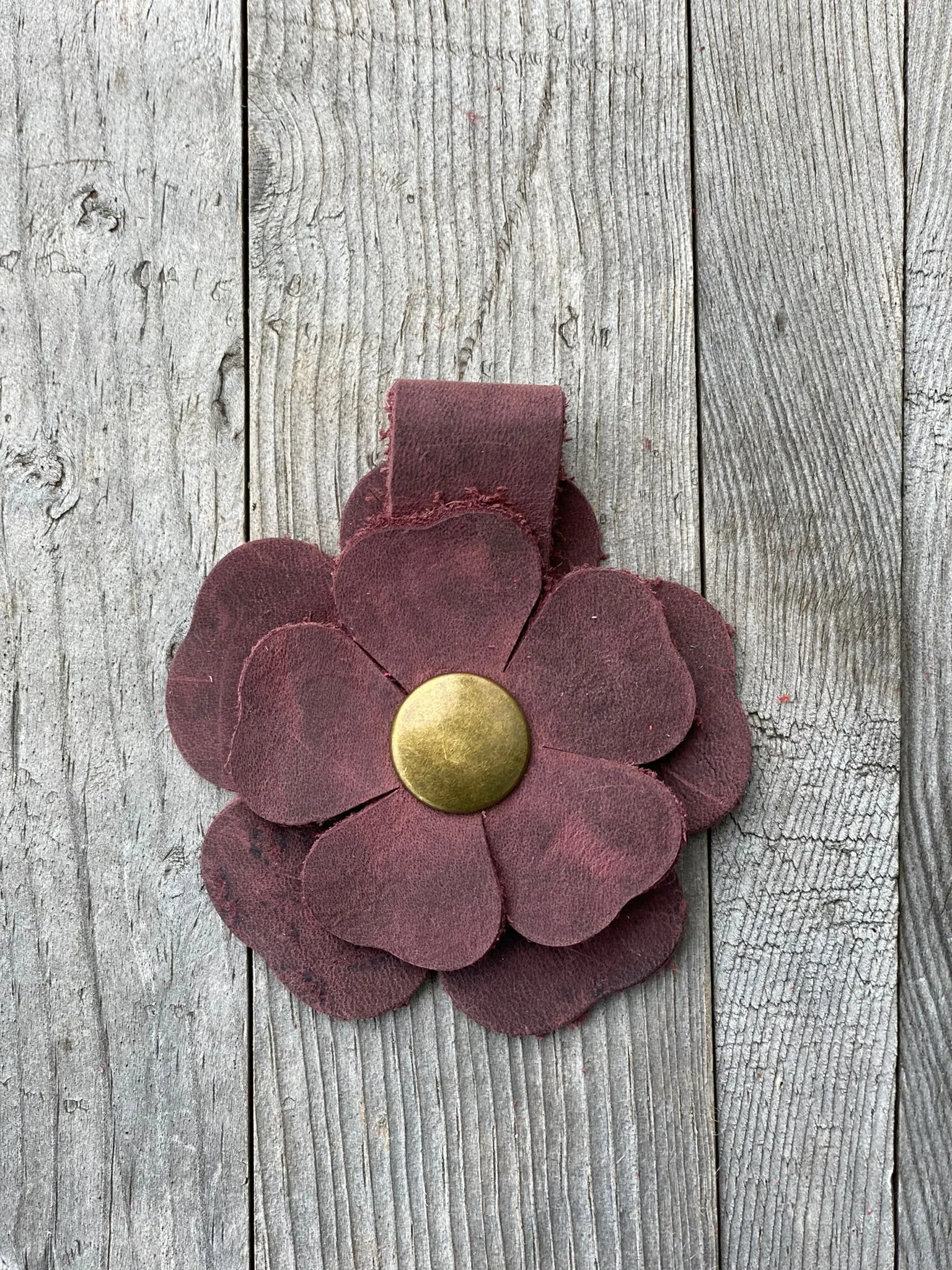 Flower Power Snap on Leather Suede Purse Charm