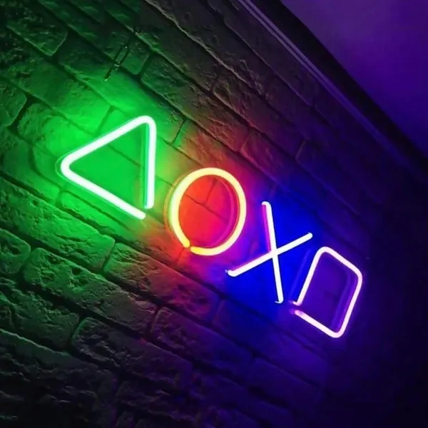 Game Console Button Neon Sign - Neon Light