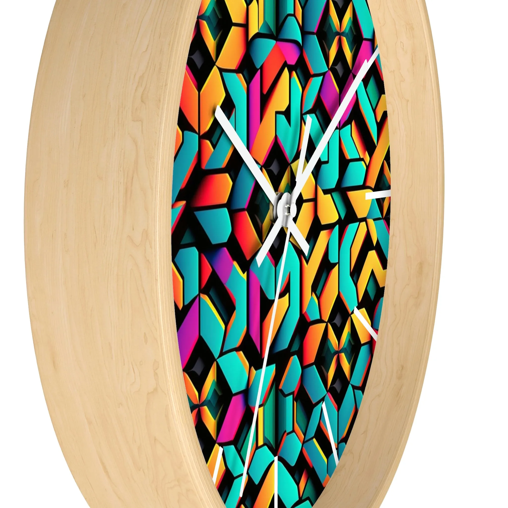 Geometric Wall Clock #2 w/ lines