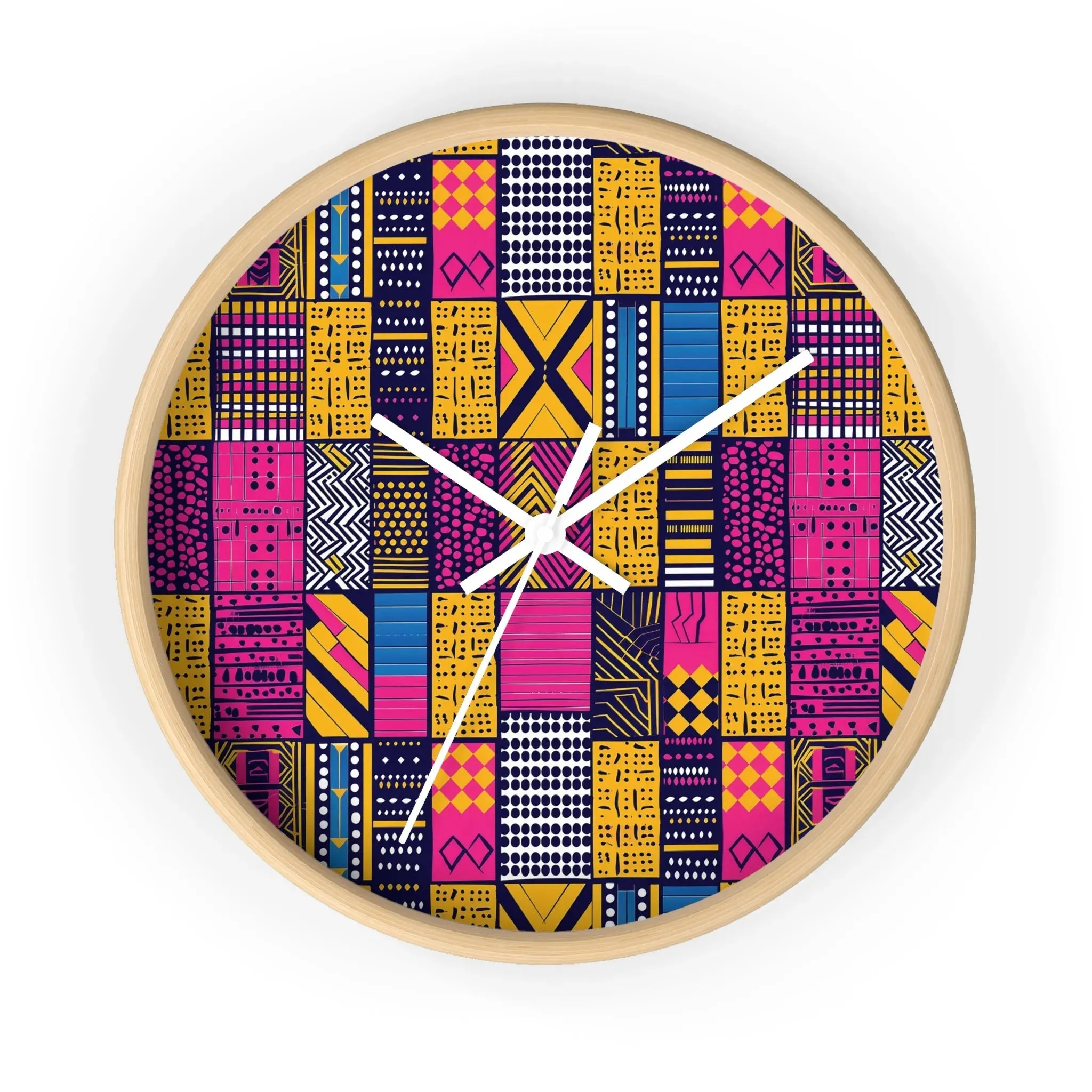Ghanaian Kente Cloth Wall Clock