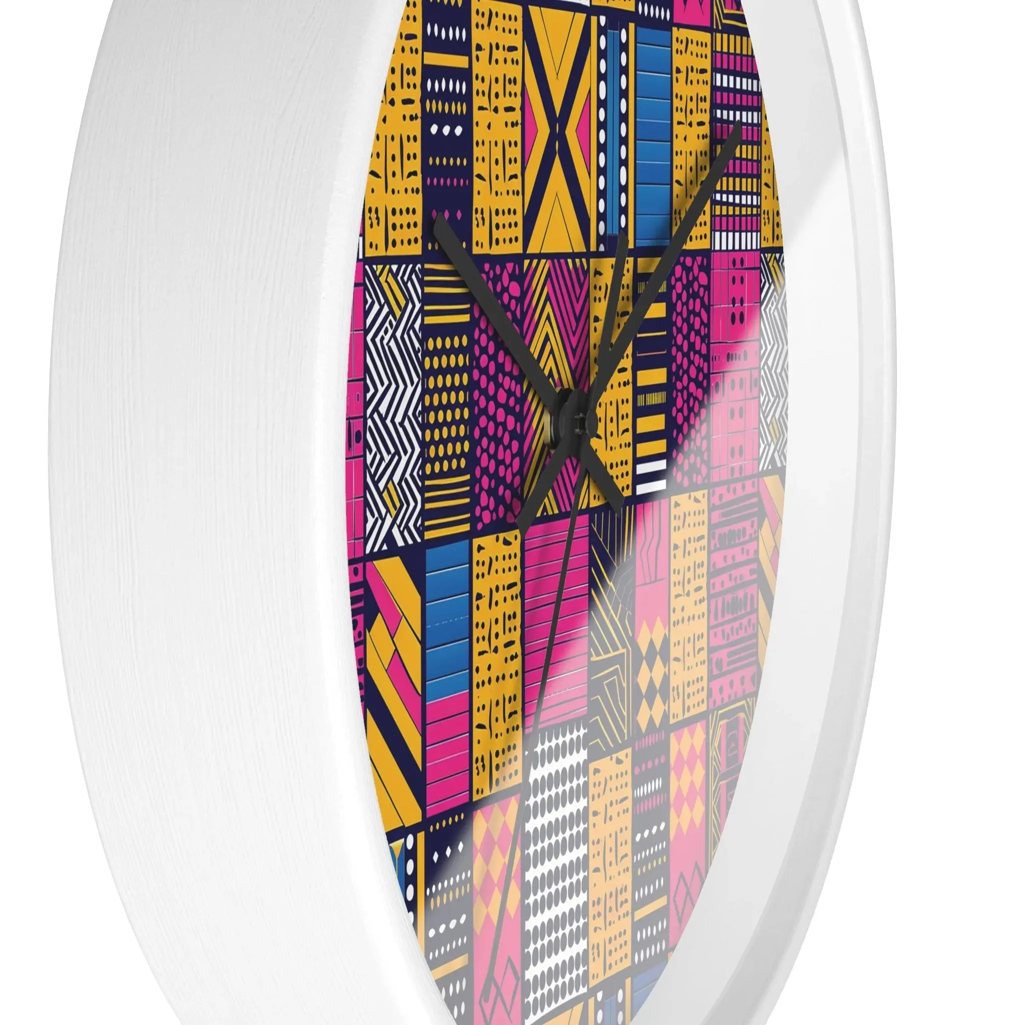 Ghanaian Kente Cloth Wall Clock