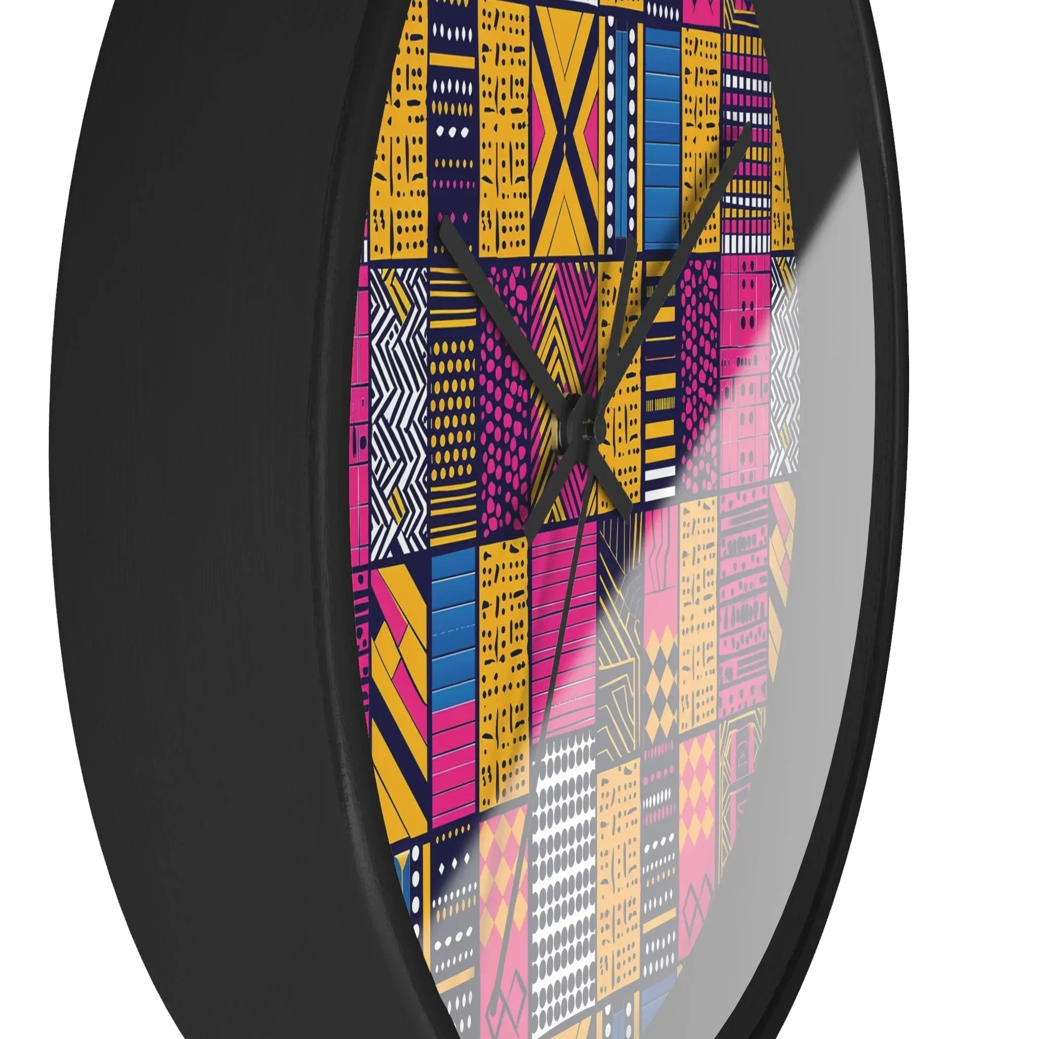 Ghanaian Kente Cloth Wall Clock
