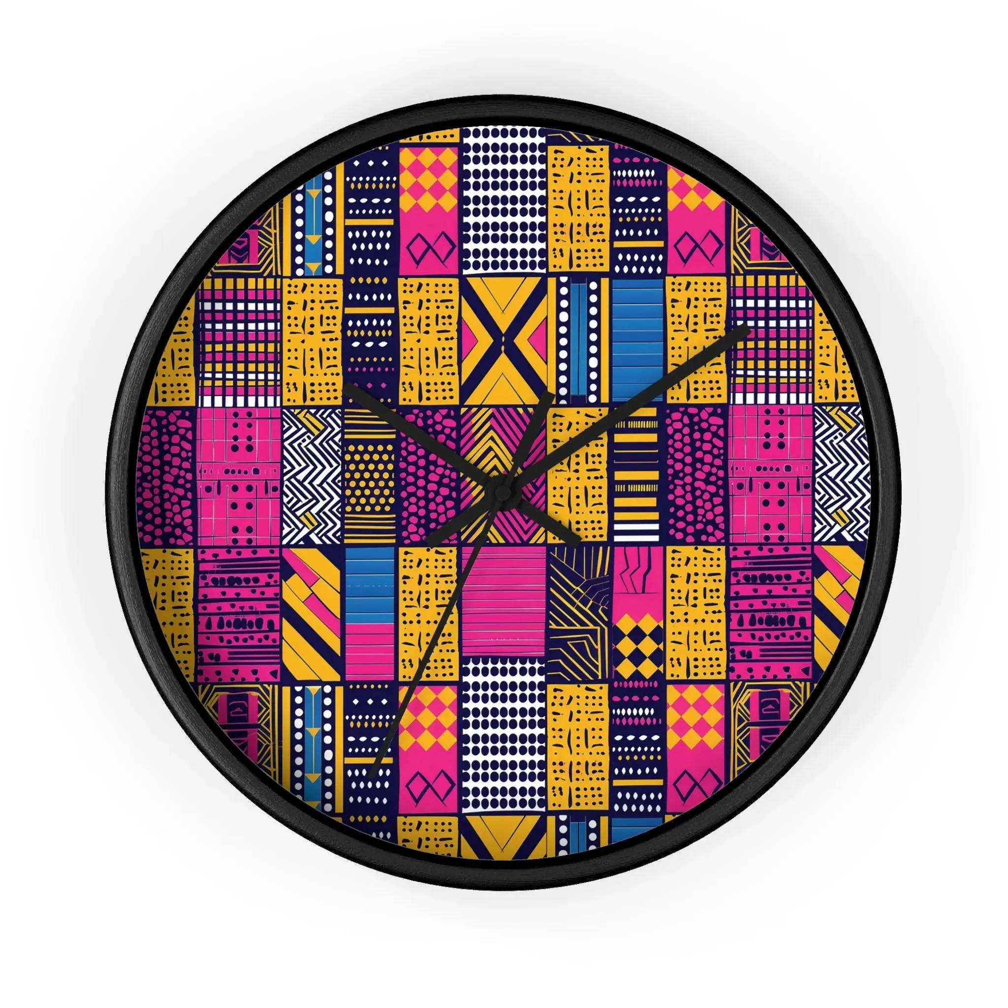 Ghanaian Kente Cloth Wall Clock
