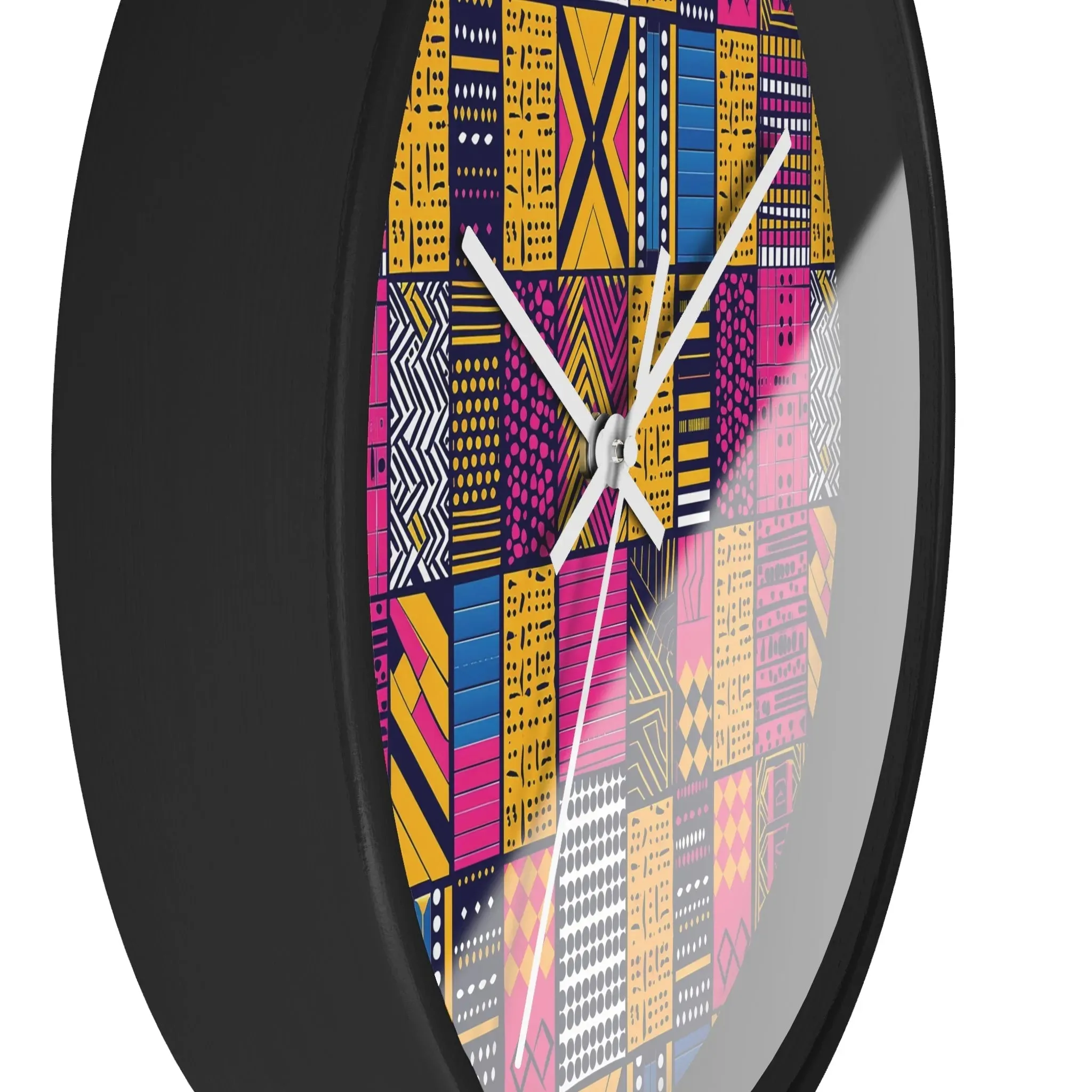 Ghanaian Kente Cloth Wall Clock