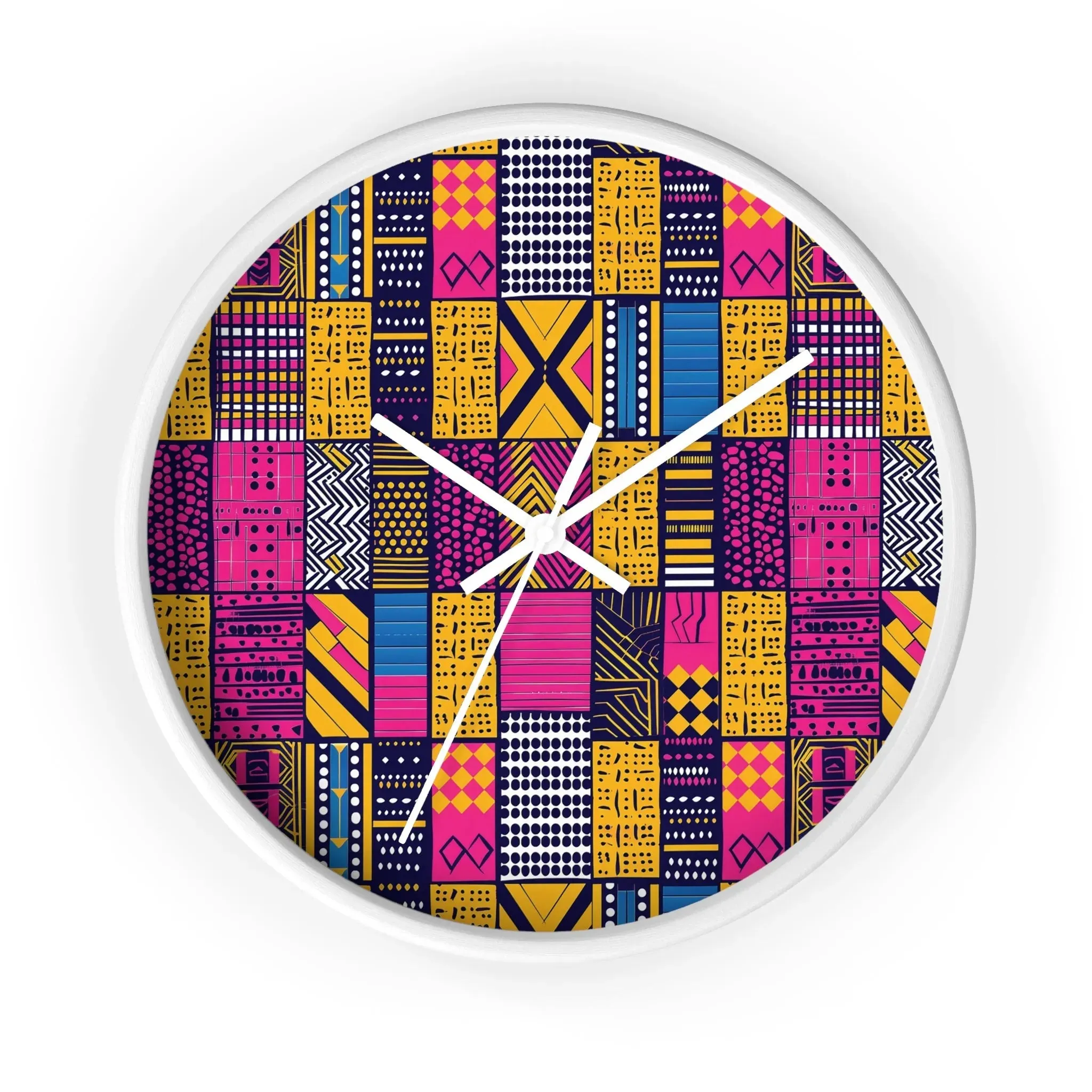 Ghanaian Kente Cloth Wall Clock