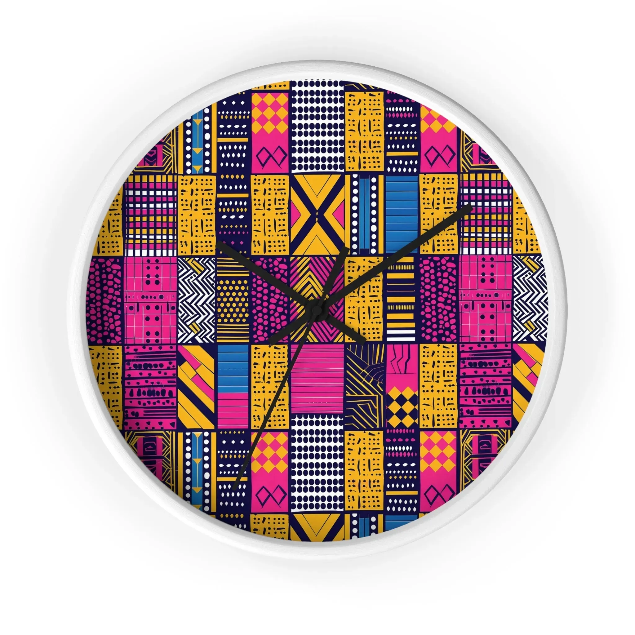 Ghanaian Kente Cloth Wall Clock