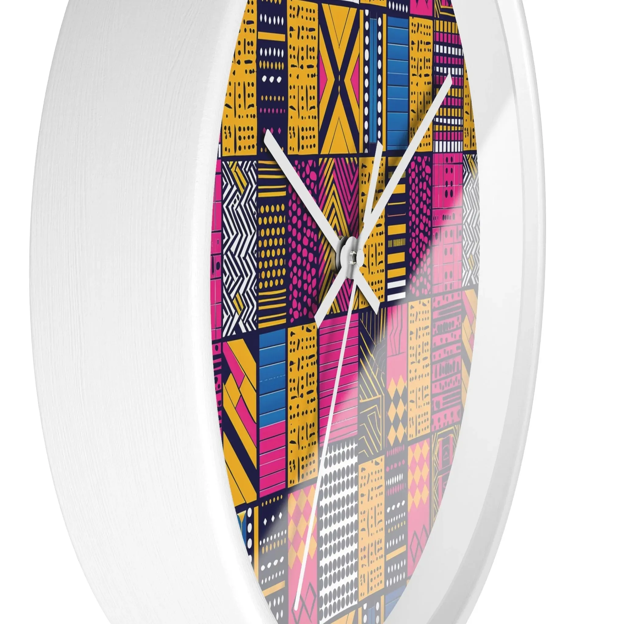 Ghanaian Kente Cloth Wall Clock