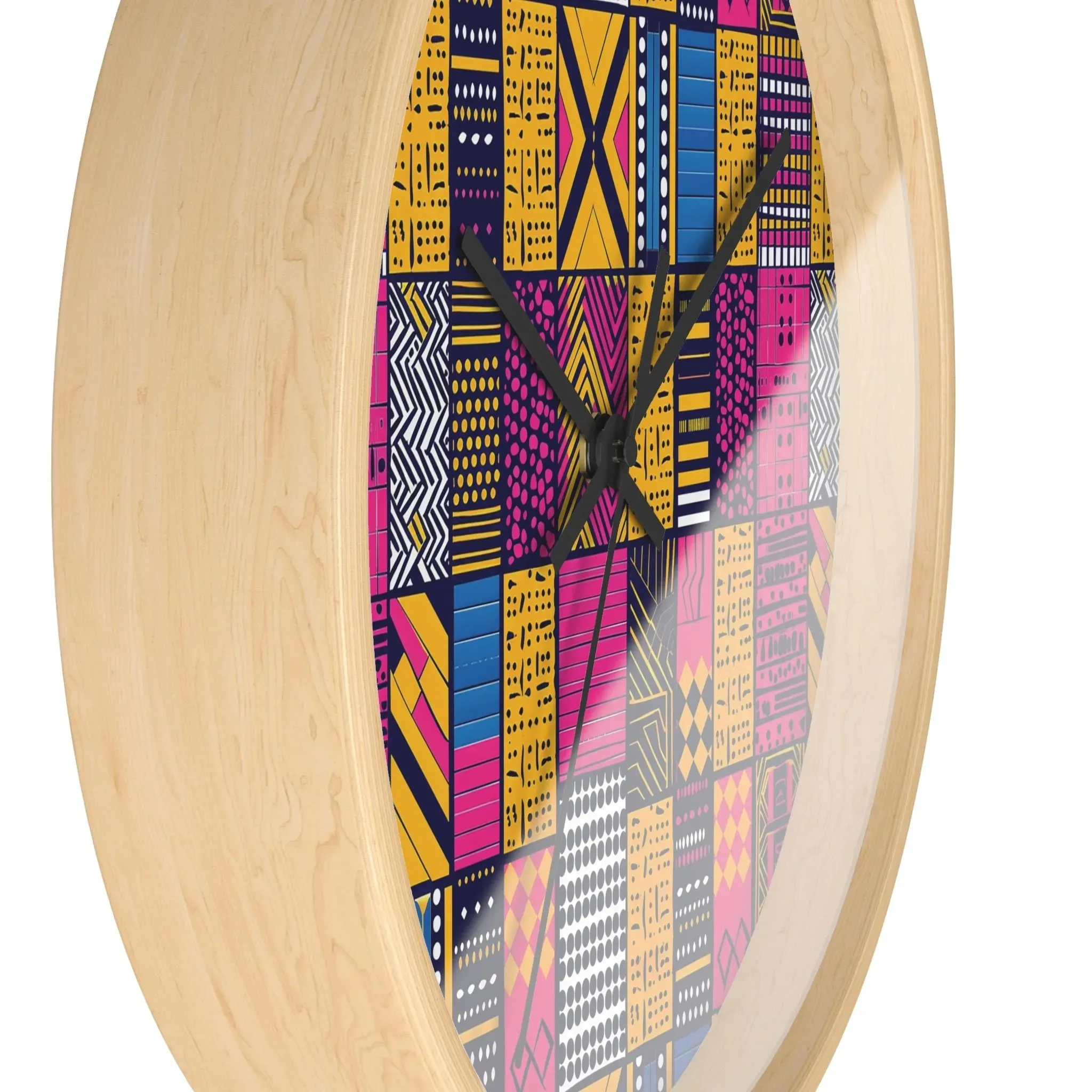 Ghanaian Kente Cloth Wall Clock