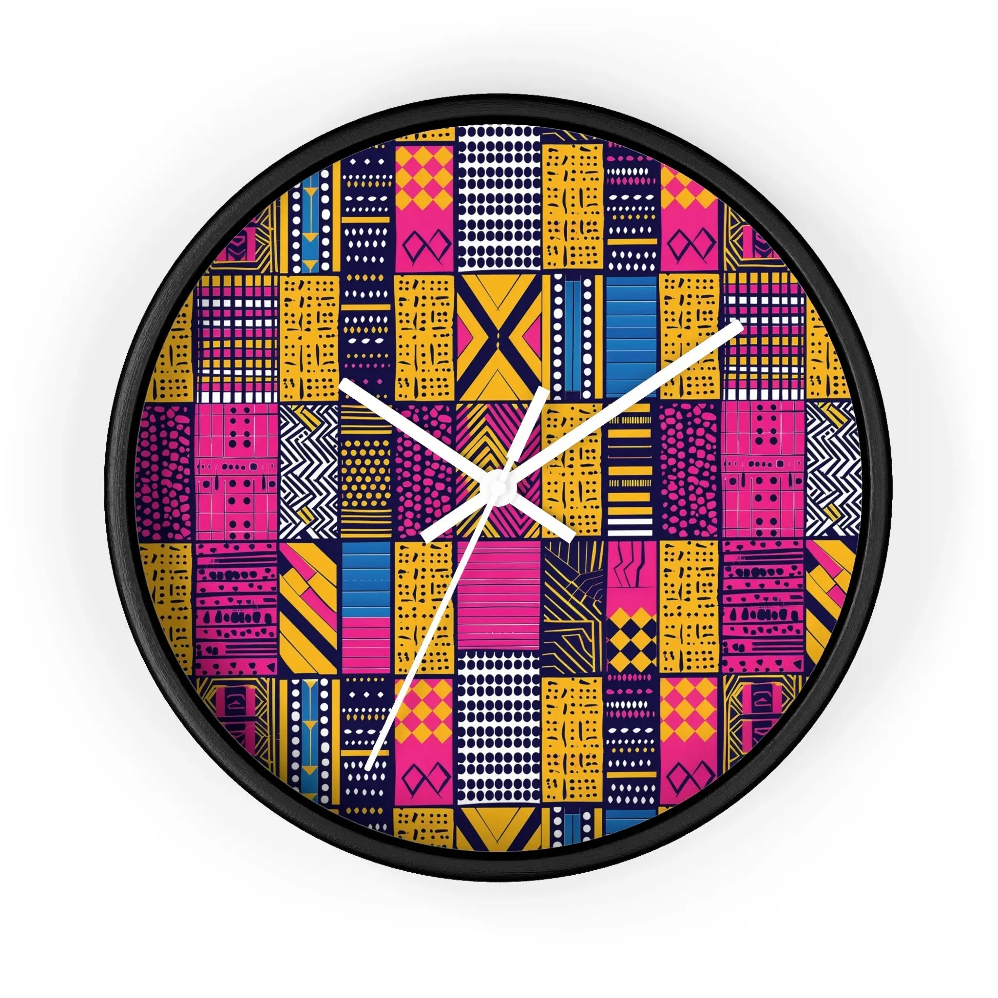 Ghanaian Kente Cloth Wall Clock