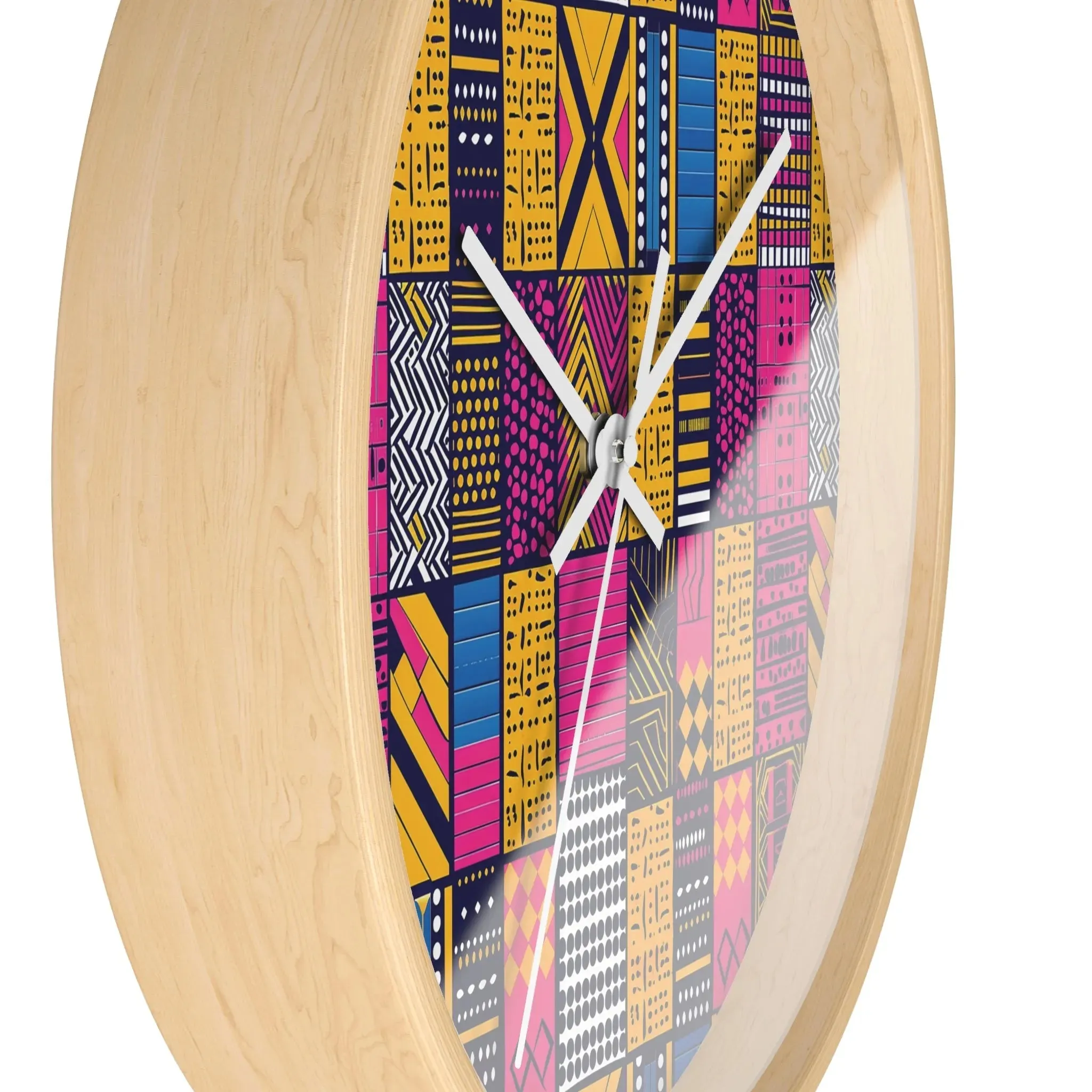Ghanaian Kente Cloth Wall Clock