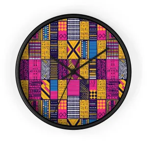 Ghanaian Kente Cloth Wall Clock