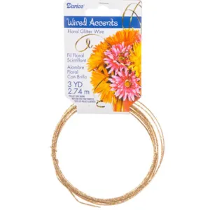 Glitter Floral Wire: Gold, 3 yards