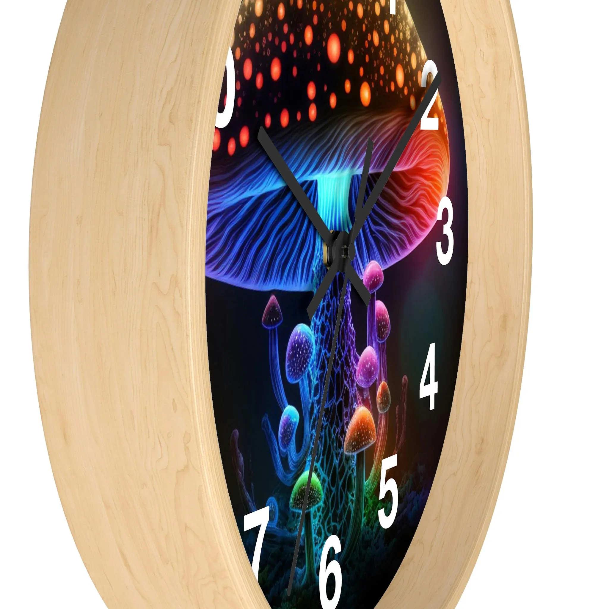 Glowing Mushroom Wall Clock w/ numbers