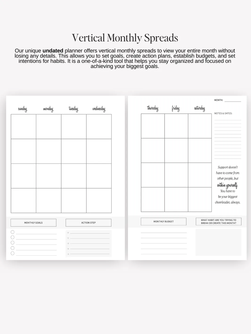 Go Getter A5 Undated Daily Planner - Soft Sunrise