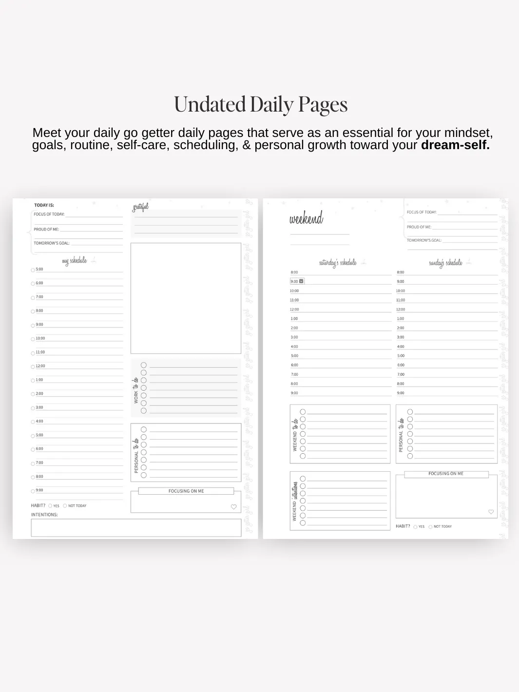 Go Getter A5 Undated Daily Planner - Soft Sunrise