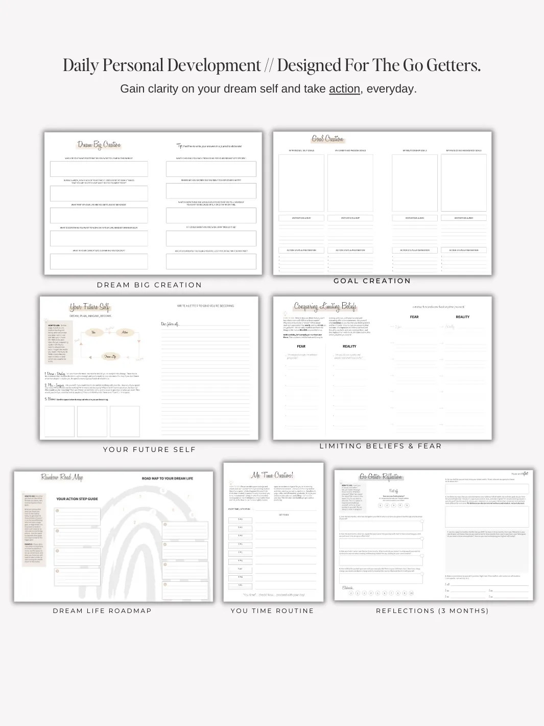 Go Getter A5 Undated Daily Planner - Soft Sunrise