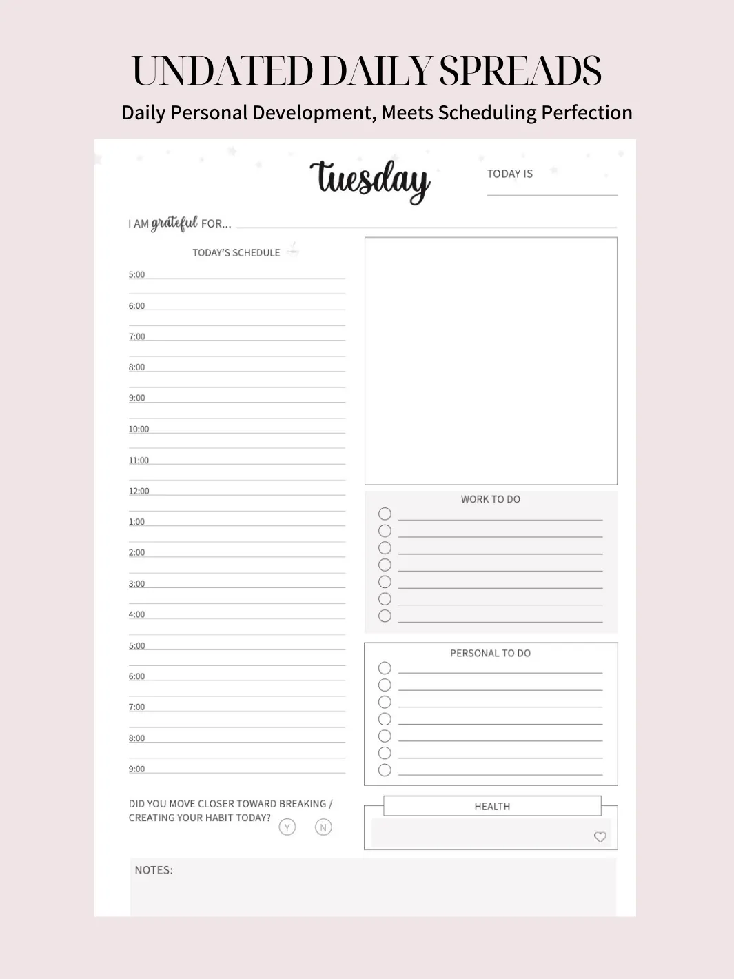 Go Getter Undated Daily Planner - Cloudy Sand