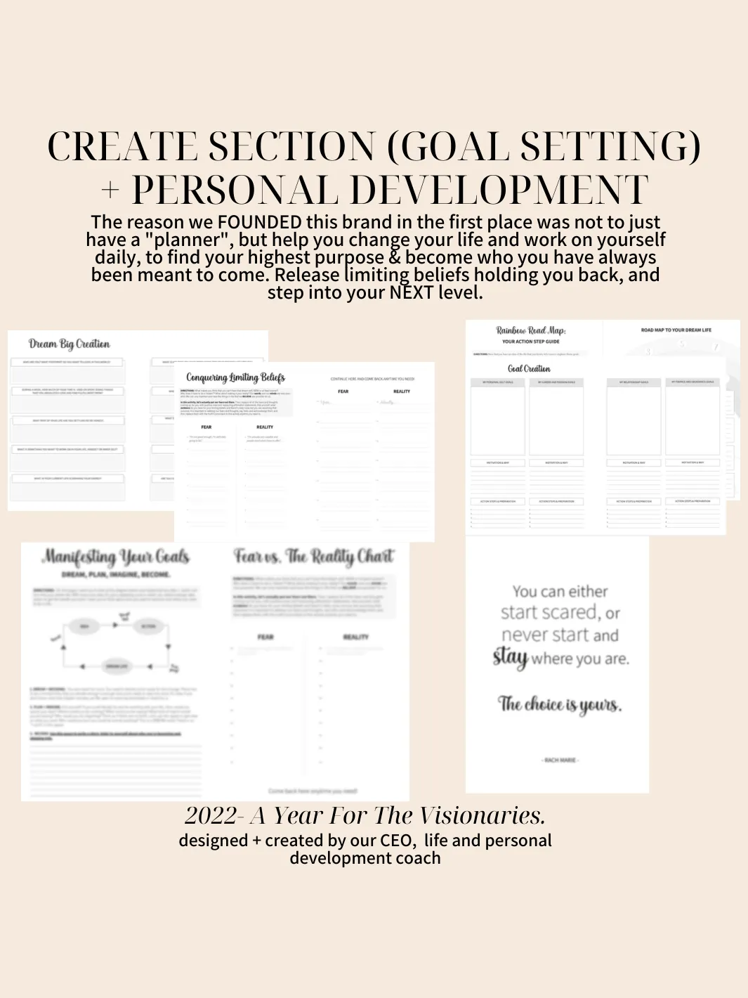 Go Getter Undated Daily Planner - Cloudy Sand