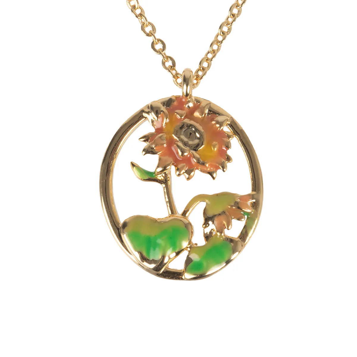 Gold and Enamel Birth Flower Necklace