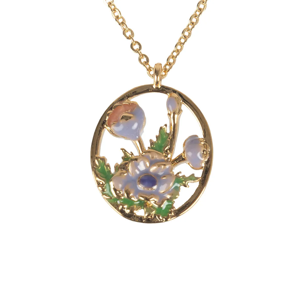 Gold and Enamel Birth Flower Necklace