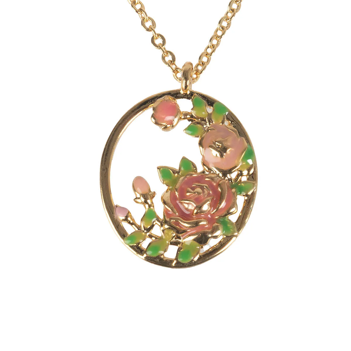 Gold and Enamel Birth Flower Necklace
