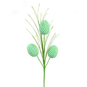 Green Gingham Egg Pick
