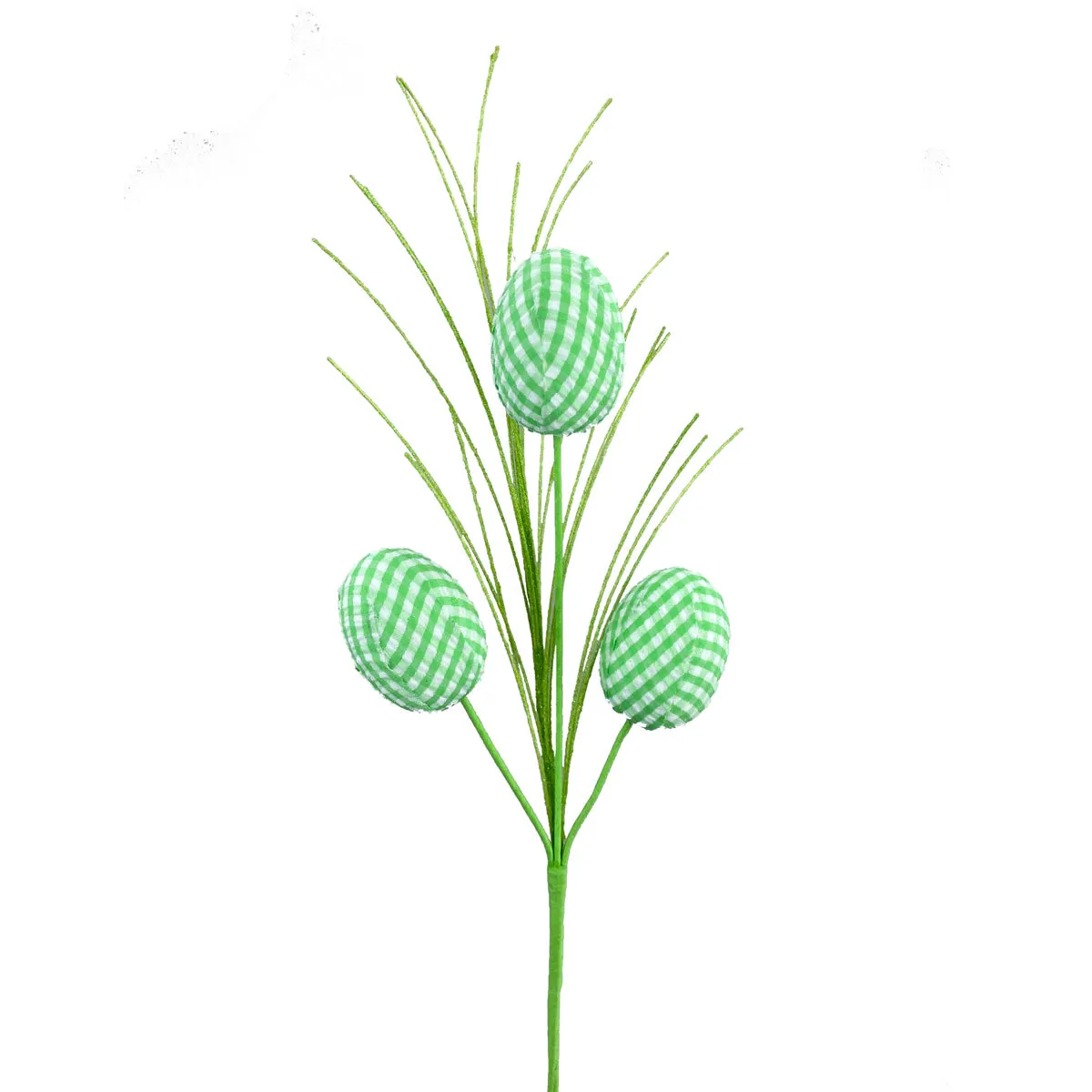 Green Gingham Egg Pick
