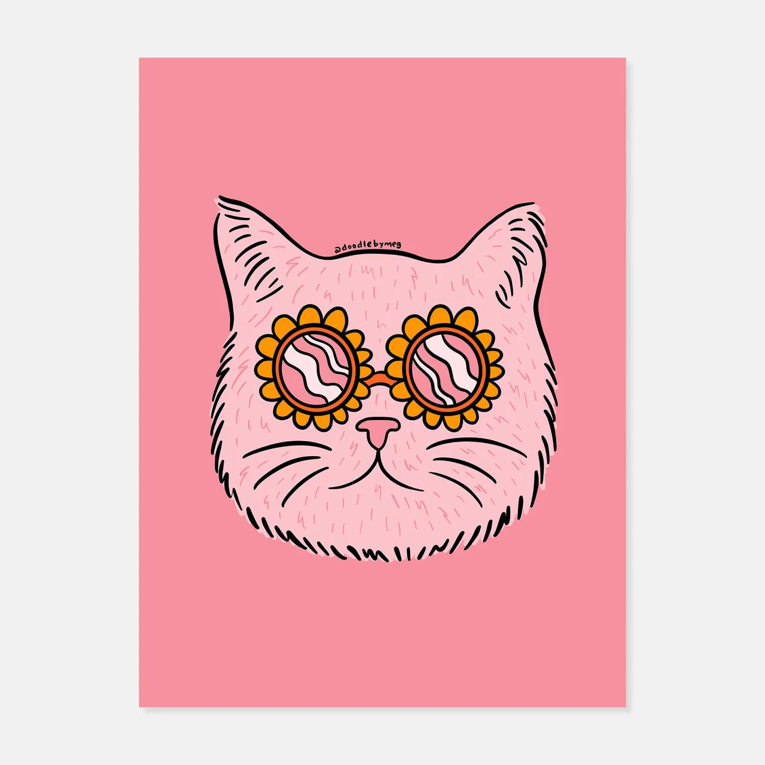 Groovy Cat Print by Doodle by Meg