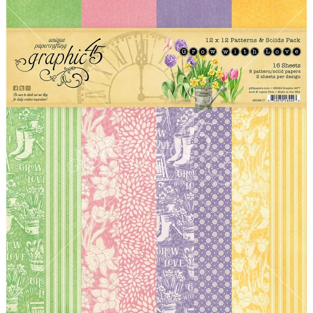 grow with love patterns & solids paper  by Graphic 45