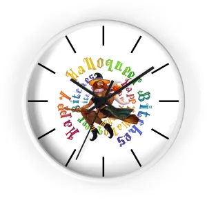 Halloween Wall Clock - Happy HallowQueer Bitches Black